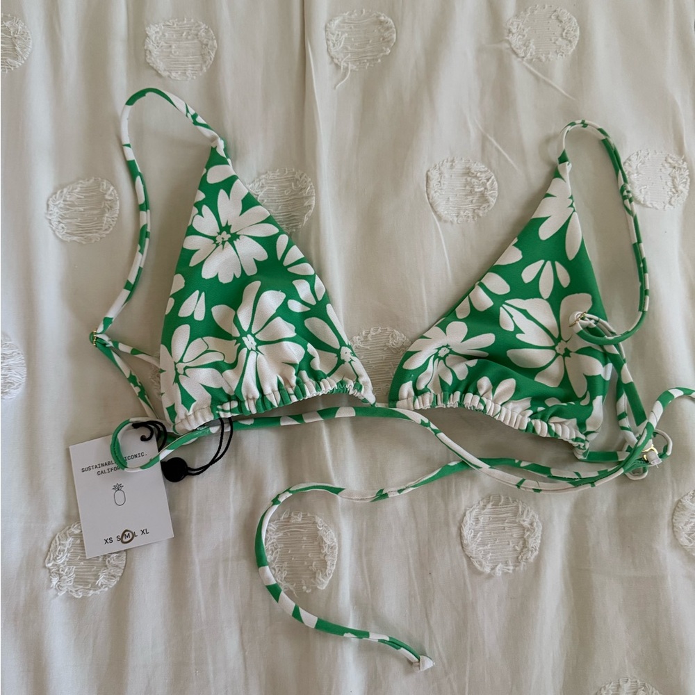 Skatie Green and White Floral String Bikini - Picture 6 of 11